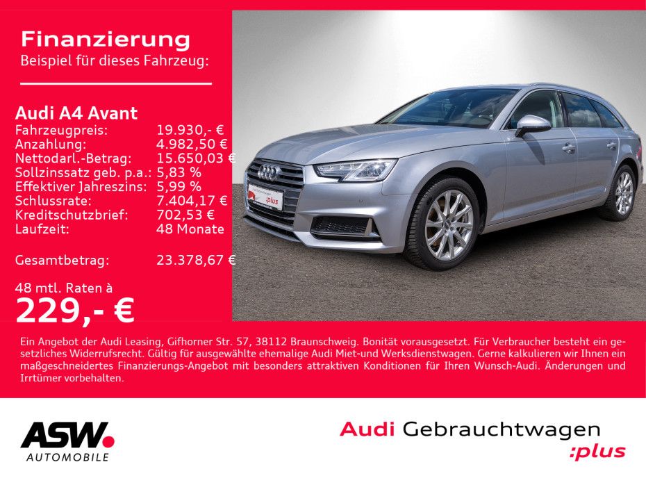 Fahrzeugabbildung Audi A4 Avant sport 35 TFSI S tronic LED SHZ PDC AHK