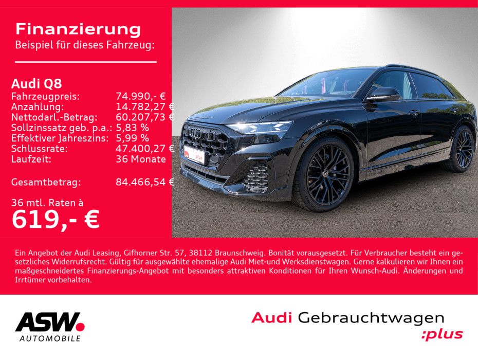 Fahrzeugabbildung Audi Q8 S line 50TDI quattro NAVI MATRIX PANO B&O AHK