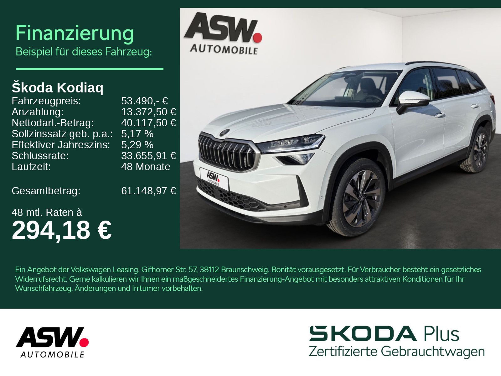 SKODA Kodiaq Selection 2,0 TDI 193PS DSG 4x4 360° AHK