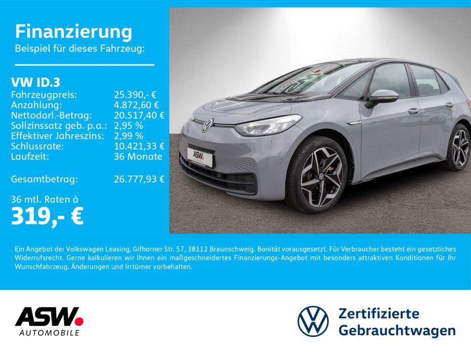 Volkswagen ID.3 Pro Performance LED Navi PDC ACC SHZ Wäpu