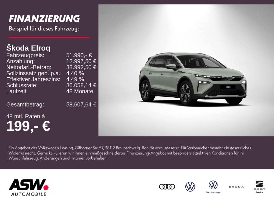 SKODA Elroq Selection 85 286PS ACC 360° CANTON SHZ AHK