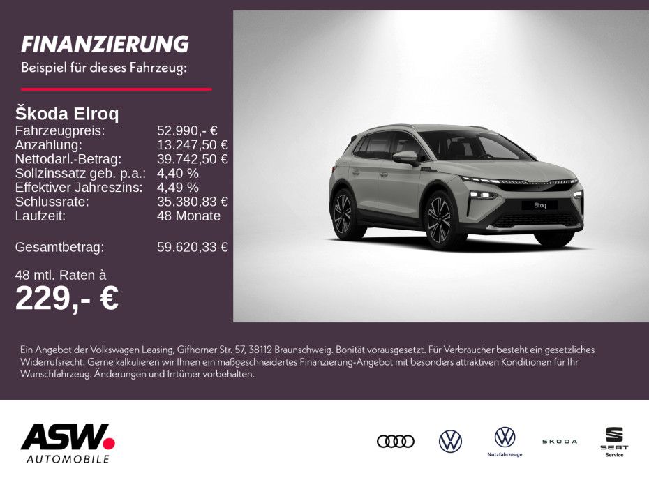 SKODA Elroq Selection 85 286PS ACC 360° CANTON SHZ AHK