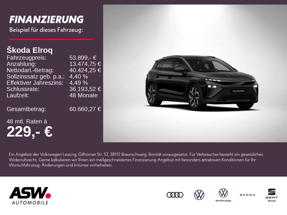 SKODA Elroq Sportline 85 286PS ACC 360° CANTON SHZ AHK