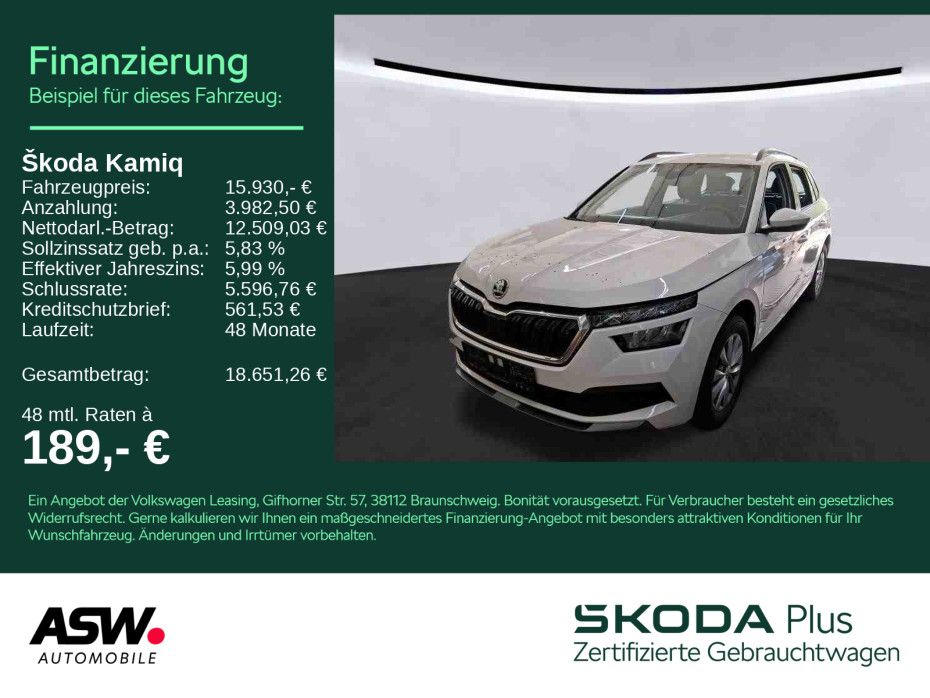SKODA Kamiq Ambition 1.0 TSI LED Navi ACC SHZ PDC VC