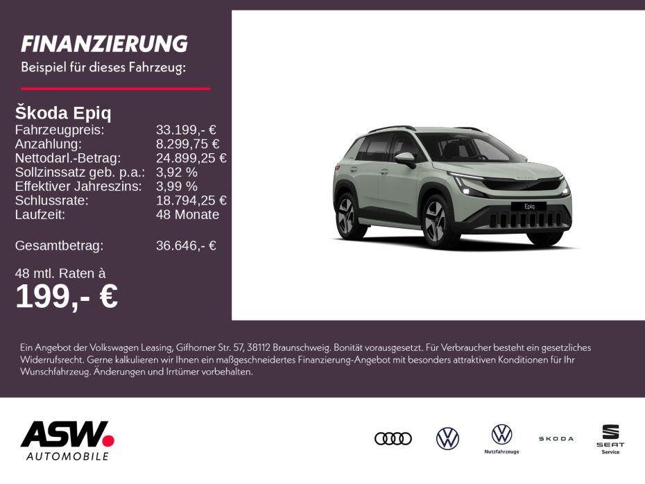 SKODA Epiq Selection 40 135PS ACC LED SHZ NAVI 360°