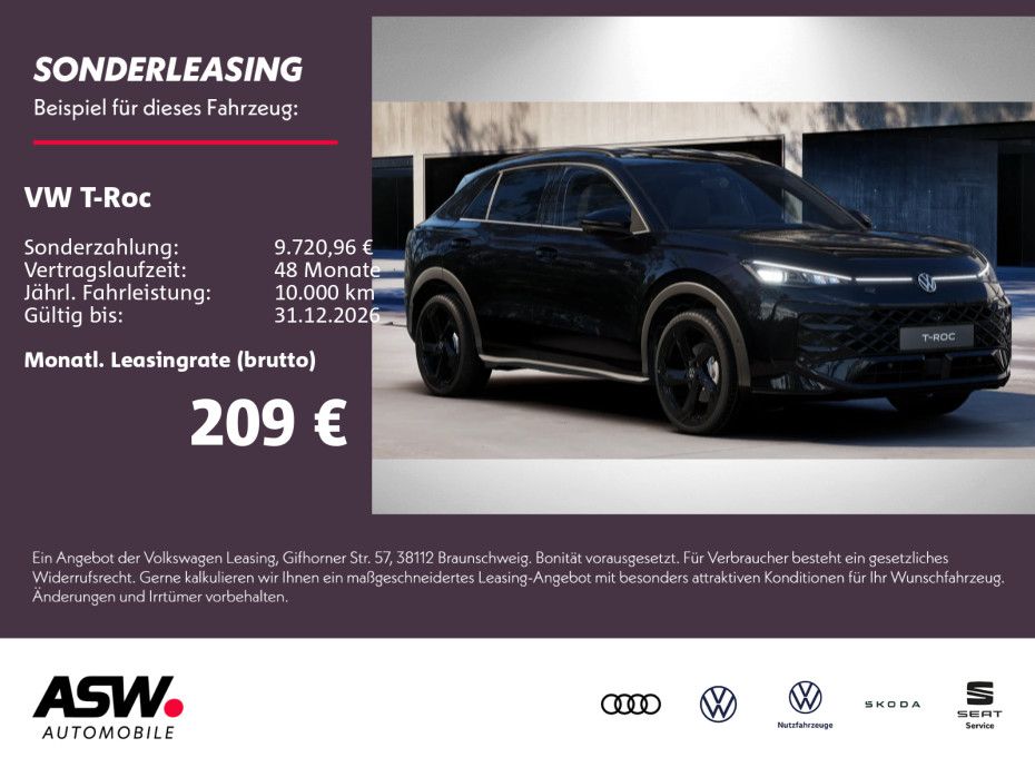 Fahrzeugabbildung Volkswagen T-Roc R-Line 1.5 l eTSI 150 PS DSG 360° LED AHK