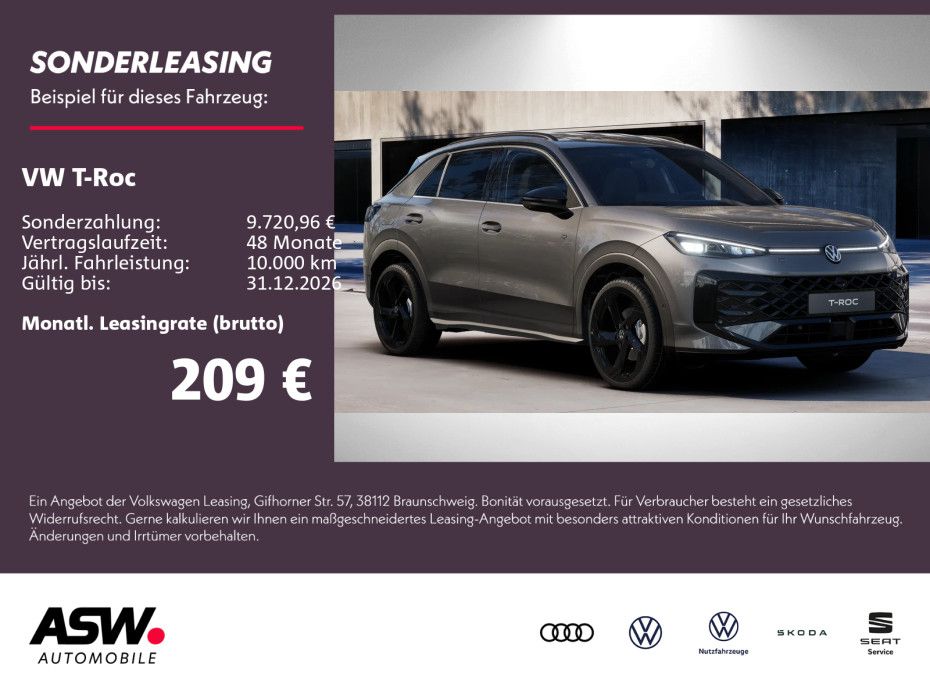 Fahrzeugabbildung Volkswagen T-Roc R-Line 1.5 l eTSI 150 PS DSG 360° LED AHK