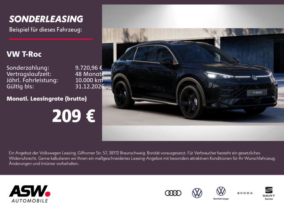 Fahrzeugabbildung Volkswagen T-Roc R-Line 1.5 l eTSI 150 PS DSG 360° ACC AHK