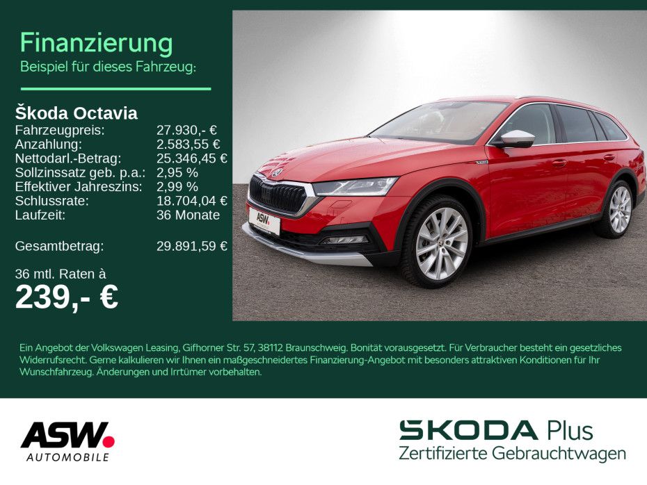 SKODA Octavia SCOUT 4x4 2,0 TDI AHK STDHZ HUD CANTON