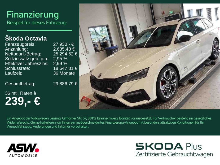 SKODA Octavia RS Edition 2.0TSI LED Navi AHK HUD SHZ