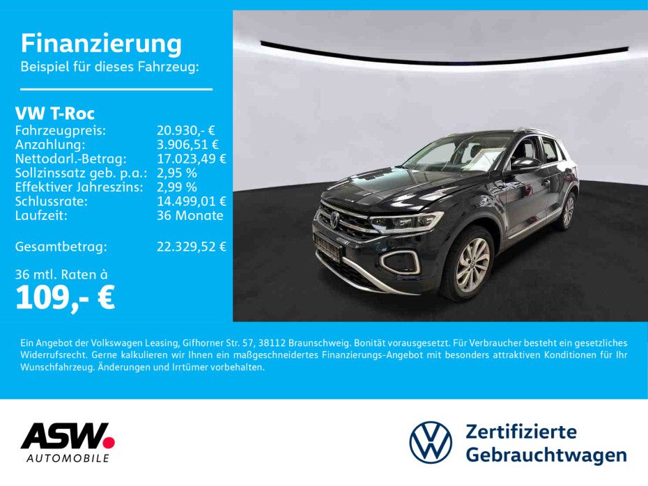 Volkswagen T-Roc Style 1.5 TSI DSG LED Navi RFK SHZ PDC