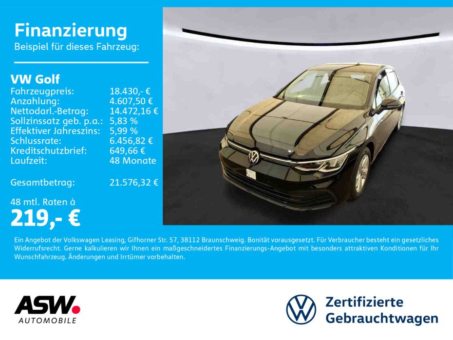 Volkswagen Golf Life 2.0 TDI LED Navi ACC DPC SHZ