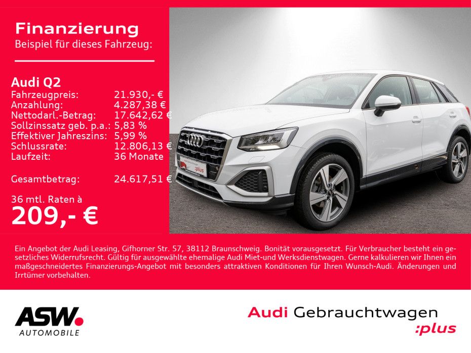 Fahrzeugabbildung Audi Q2 Advanced 2.0TDI NAVI LED RFK GRA PDC ACC VC
