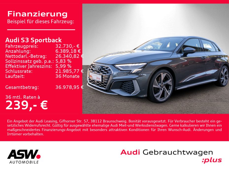 Fahrzeugabbildung Audi S3 Sportback 2.0TFSI quattro NAVI LED GRA SHZ VC
