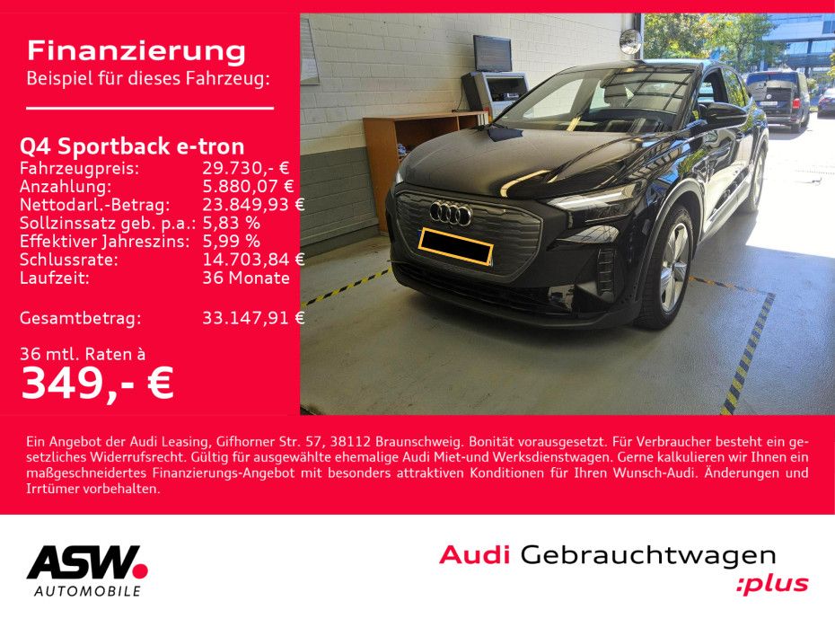 Fahrzeugabbildung Audi Q4 Sportback 40 e-tron NAVI LED PDC HUD SHZ VC