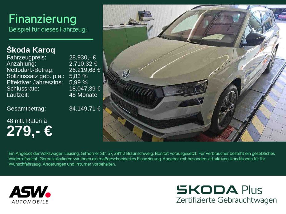 SKODA Karoq Sportline 1.5 TSI DSG 360° ACC PANO STDHZ