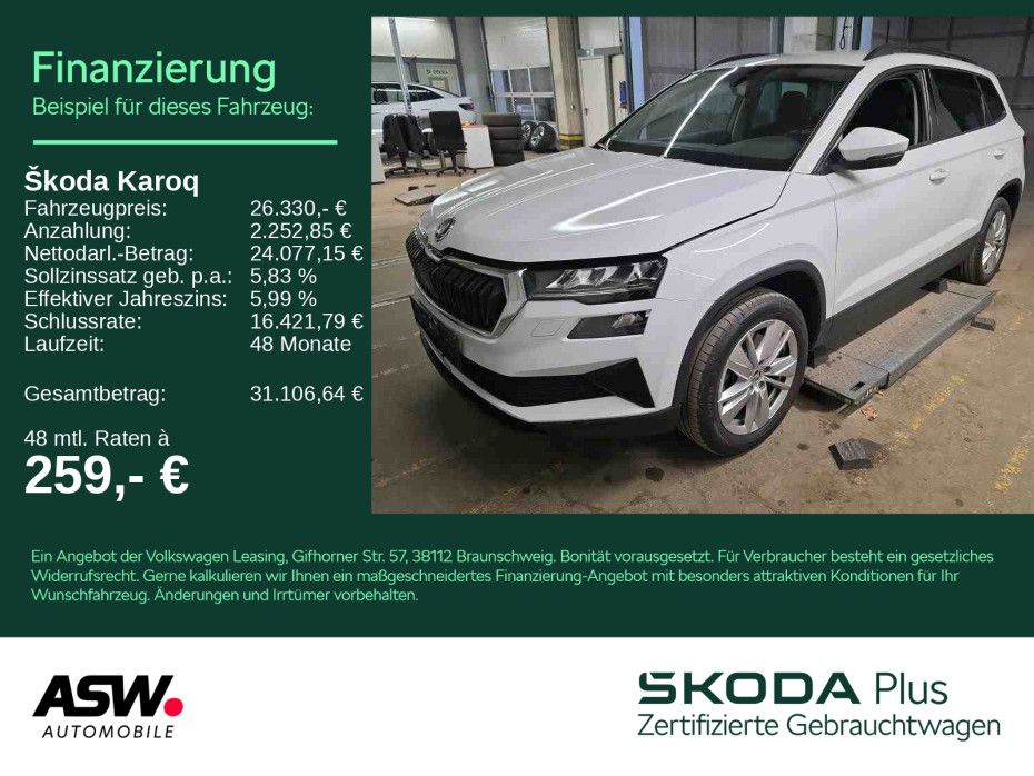 SKODA Karoq Selection 1.5 TSI DSG LED Navi ACC RFK SHZ