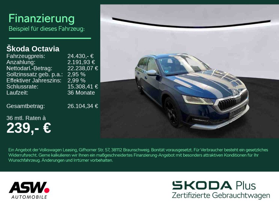 SKODA Octavia Scout 4x4 2.0TDI DSG LED AHK STDHZ HUD