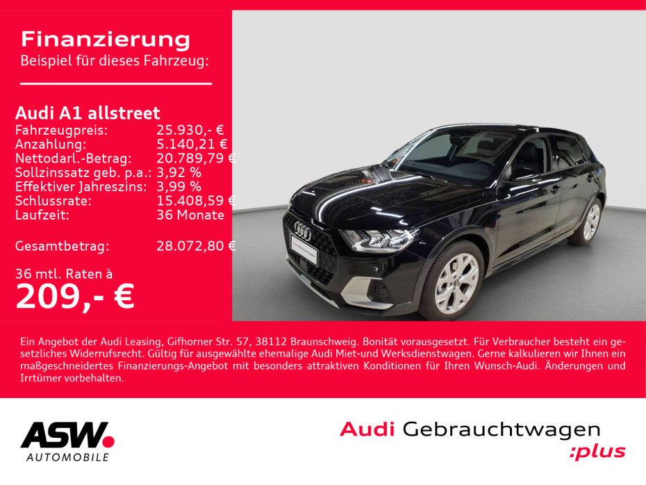 Fahrzeugabbildung Audi A1 allstreet S line 30TFSI CONNECT SHZ PDC GRA