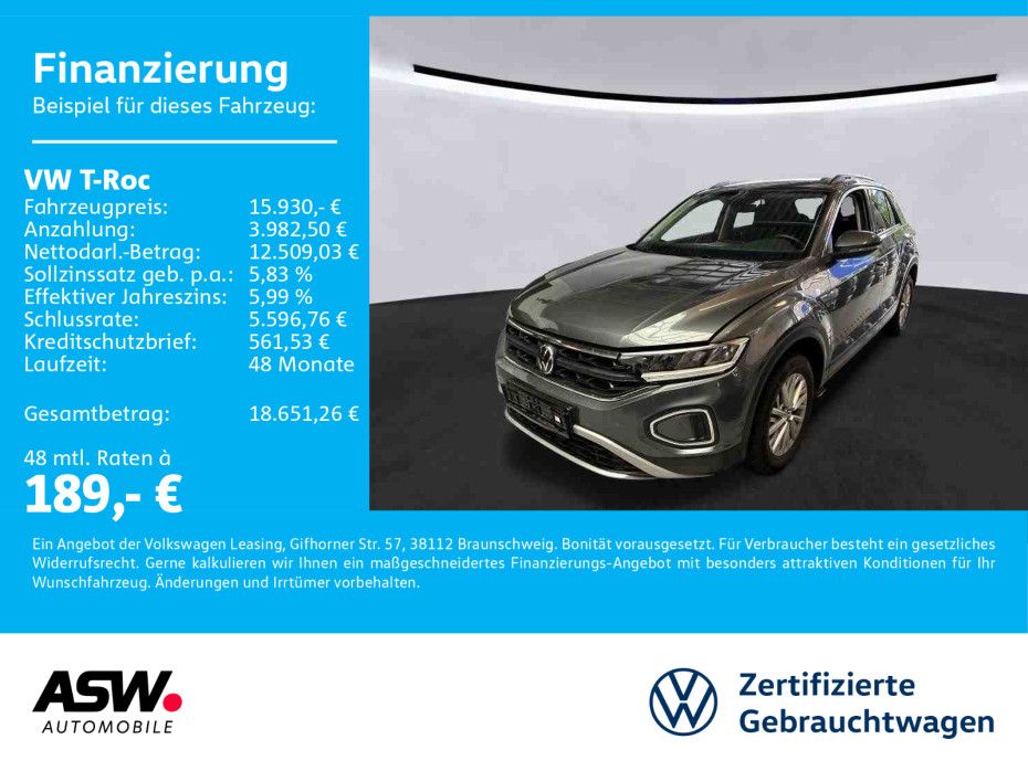 Volkswagen T-Roc Life 1.0 TSI LED Navi ACC PDC SHZ