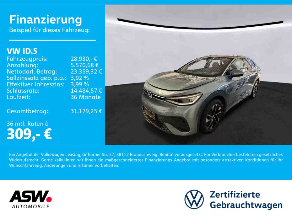 Volkswagen ID.5 Pro Performance LED Navi AHK PANO HUD WÄPU
