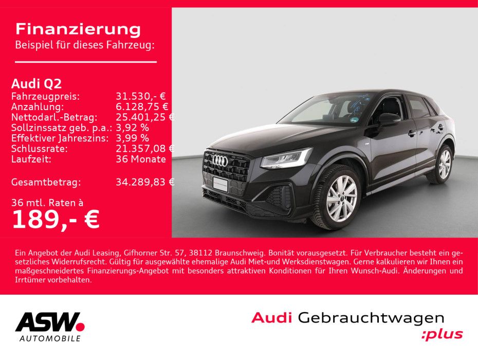 Fahrzeugabbildung Audi Q2 S line 35TFSI NAVI LED LEDER SHZ PDC ACC VC