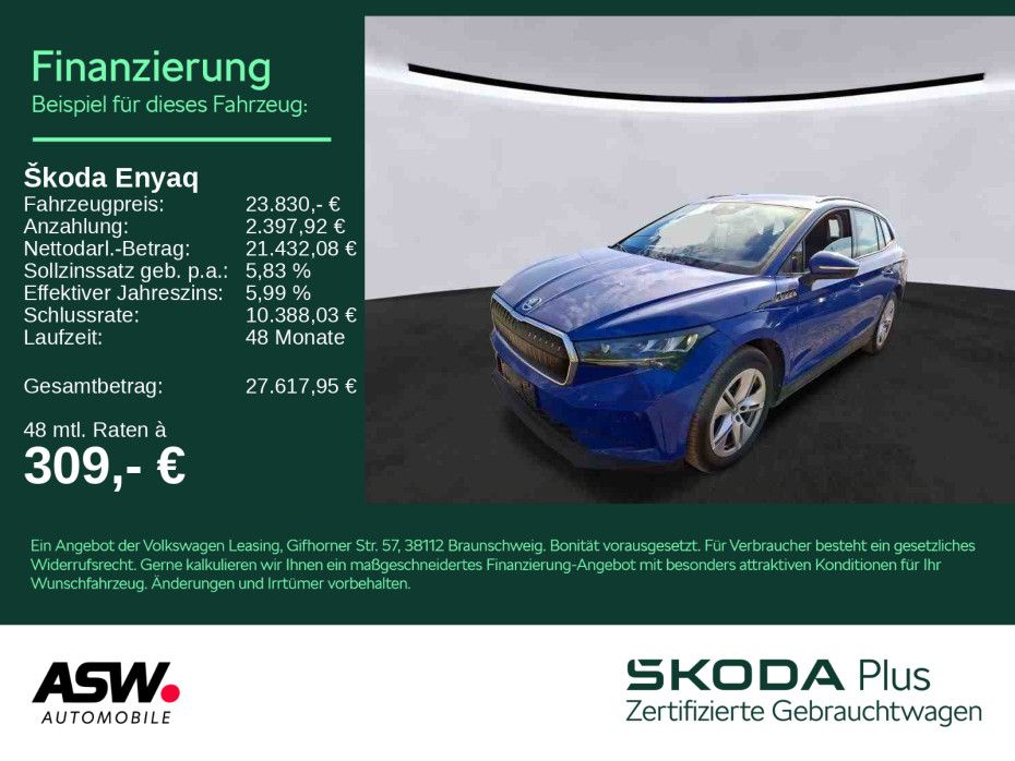 SKODA Enyaq 50 iV Electric LED Navi RFK PDC