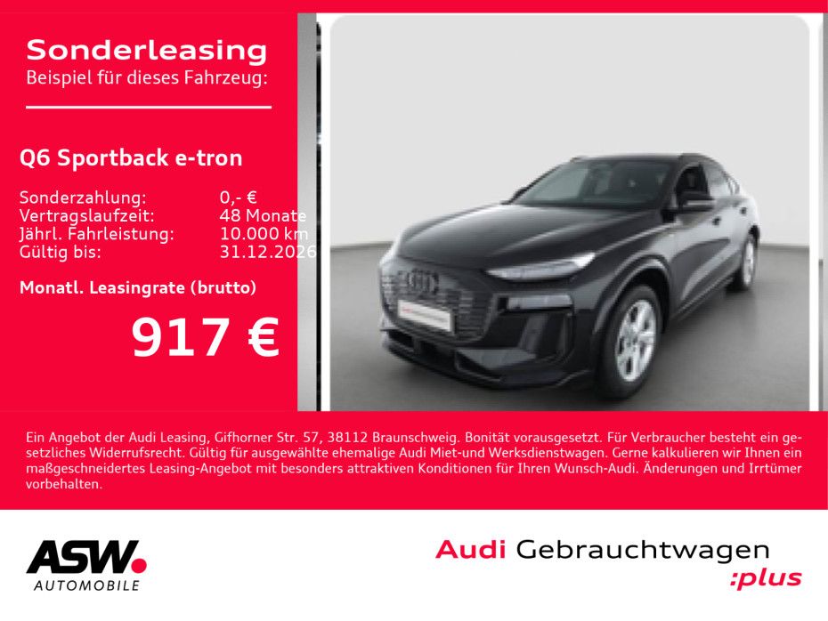 Fahrzeugabbildung Audi Q6 Sportback e-tron S line quattr MATRIX B&O AHK