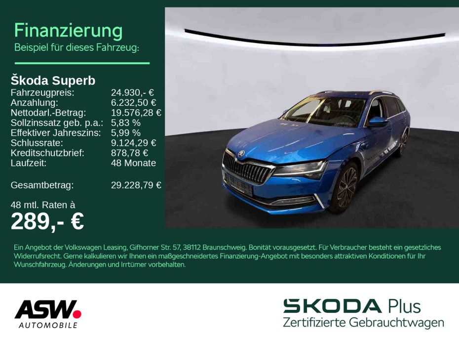 SKODA Superb L&K 2.0 TDI LEDER 360° AHK CANTON SHZ ACC