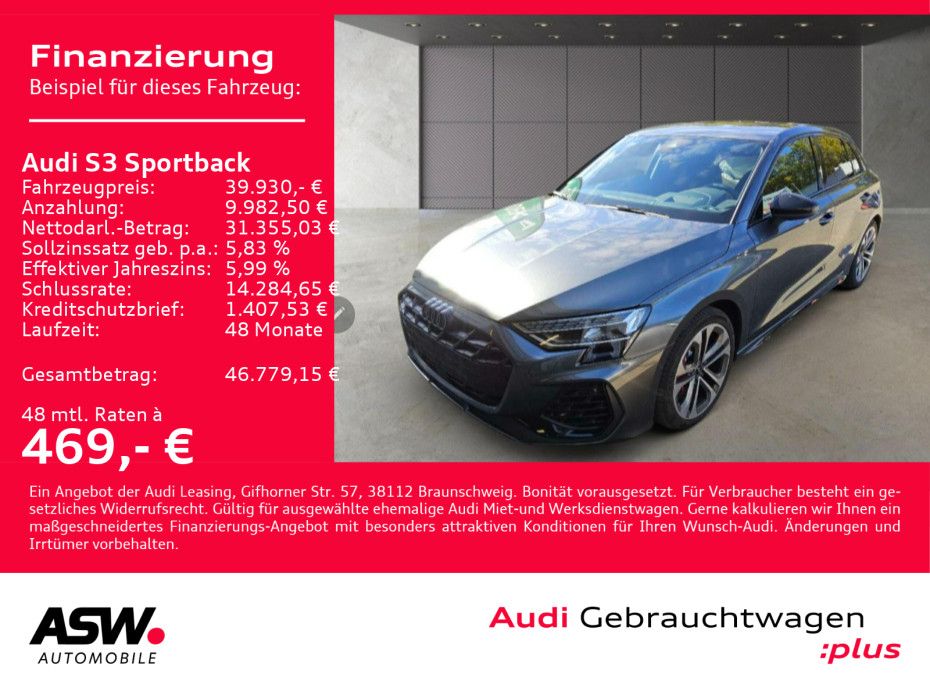 Fahrzeugabbildung Audi S3 Sportback TFSI NAVI MATRIX SONOS RFK HUD VC