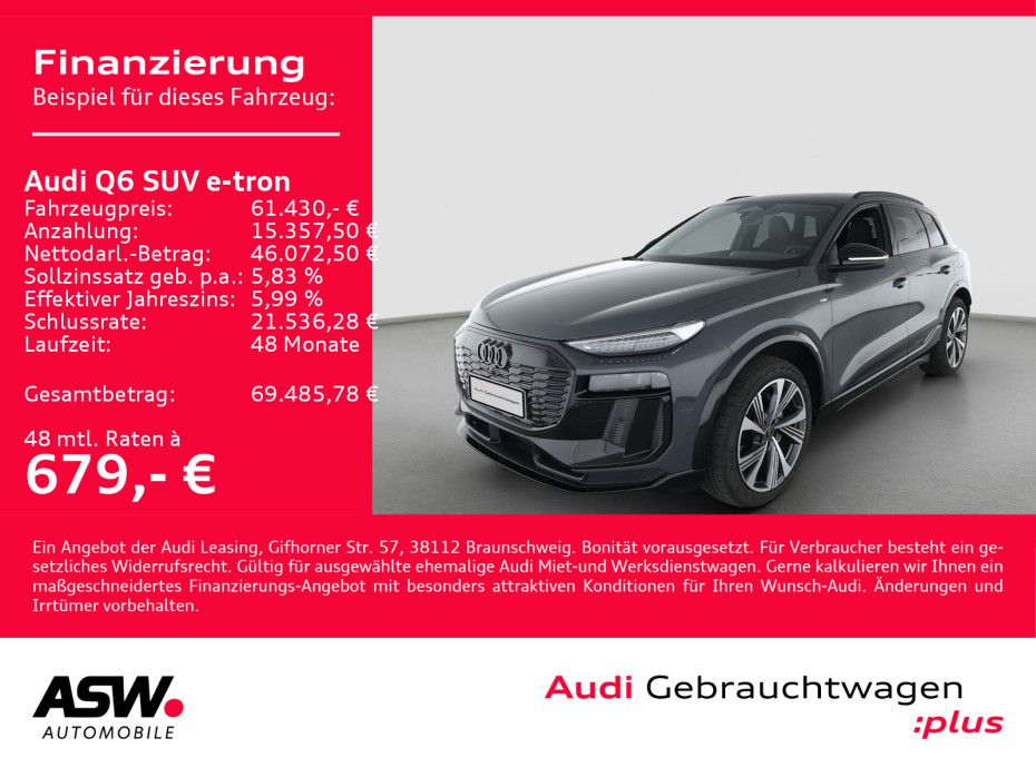 Fahrzeugabbildung Audi Q6 SUV e-tron 2x S-line MATRIX PANO 360° AHK VC