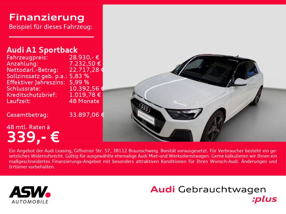 Fahrzeugabbildung Audi A1 Sportback S-line 30TFSI NAVI LED PDC SHZ VC