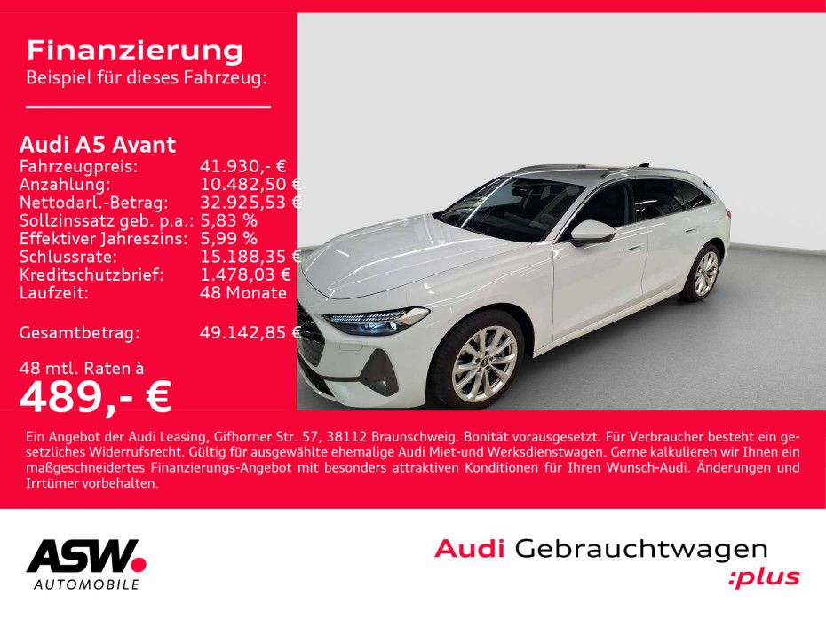 Fahrzeugabbildung Audi A5 Avant 2.0TFSI S tronic NAVI MATRIX 360° AHK V