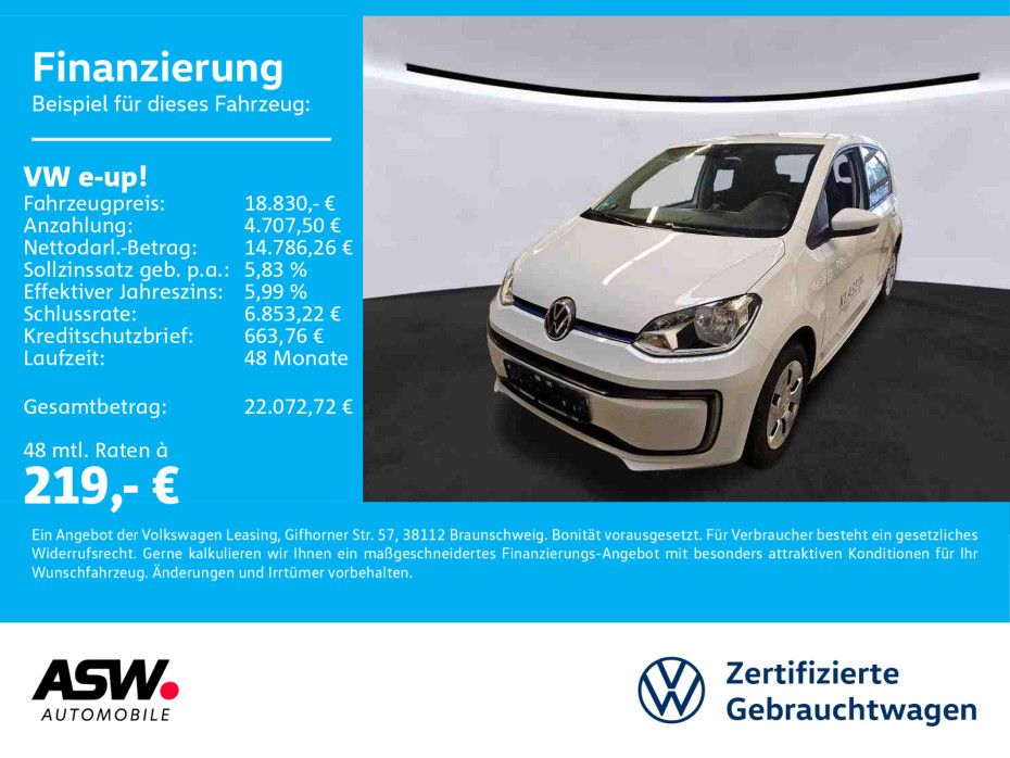 Volkswagen e-up! move up! Edition Climatronic RFK PDC GRA