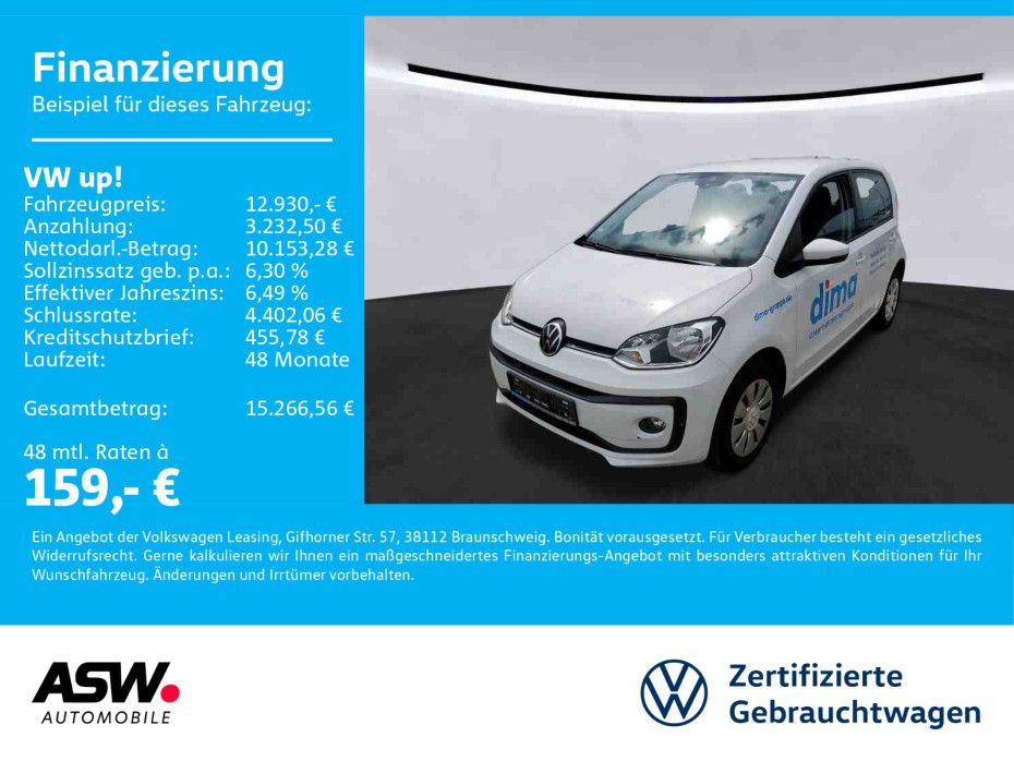 Volkswagen up! move up! 1.0 MPI KLIMA RFK PDC SHZ GRA